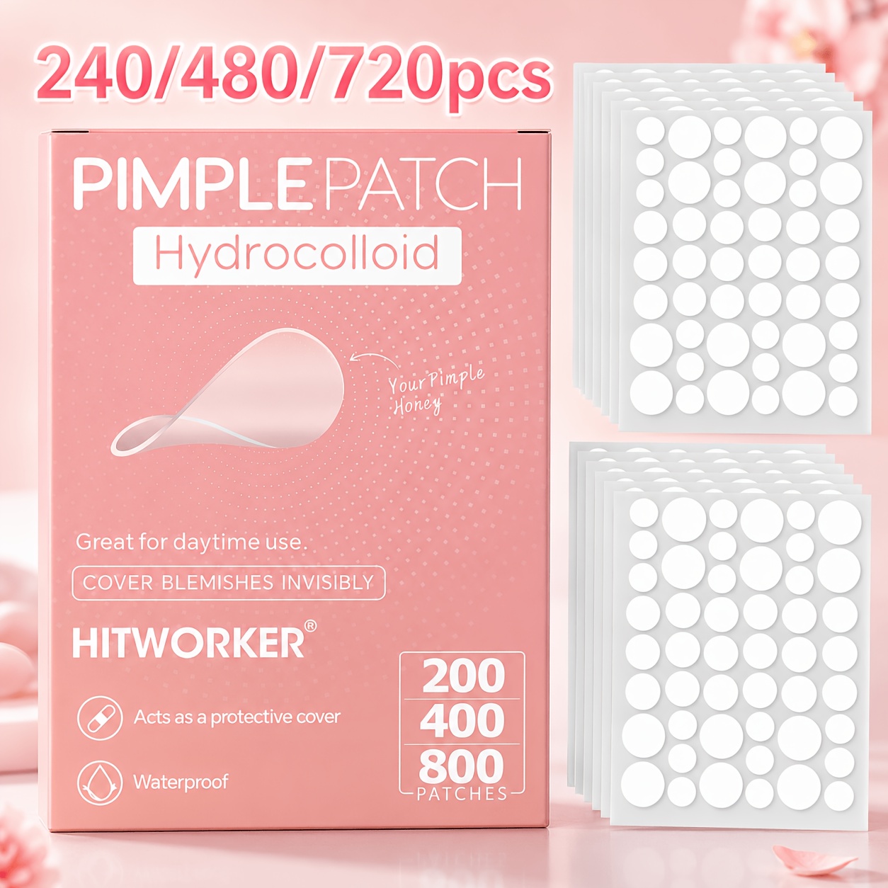 Hydrocolloid Acne Patch - 240/480/720 шт. гидроколлоидных патчей для маскировки